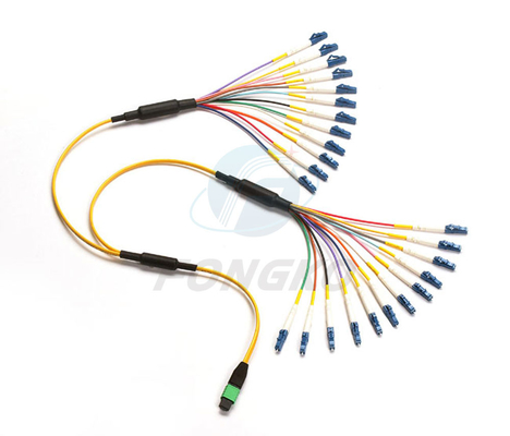 Noyau optique du câble RPA MPO 24 de corde de correction de tresse de sortance de fibre de LC UPC